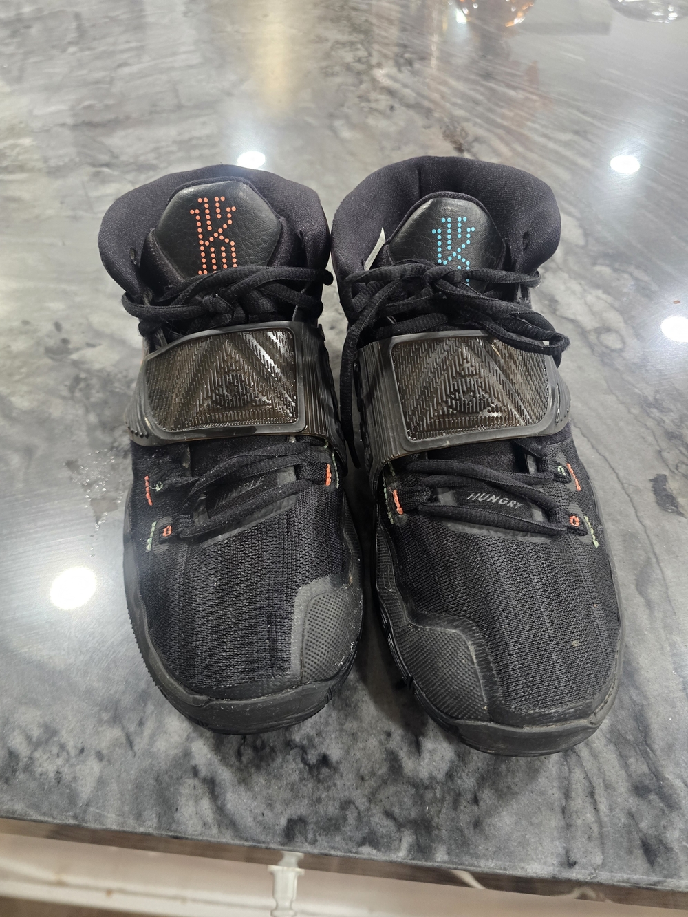 Nike Black Kids Sneakers with Teal and Coral Accents